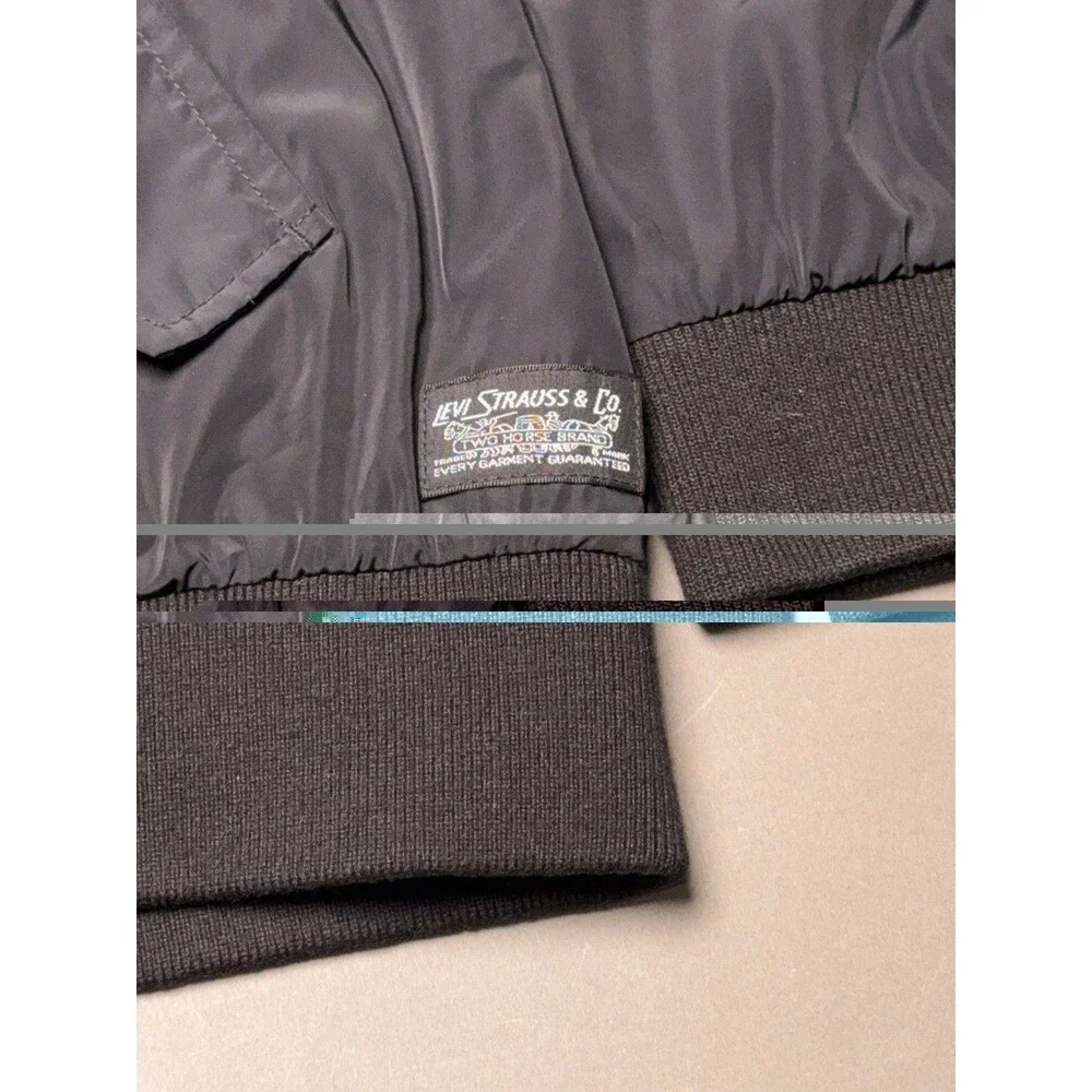 Levi Strauss Jacket Men’s 2XL Black Bomber Full Zip Lightweight Classic Retro